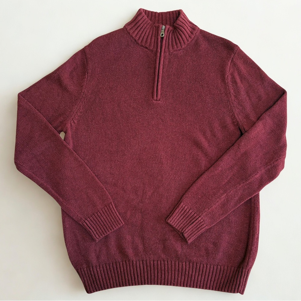 Croft & Barrow Burgundy Zip-Up Sweater